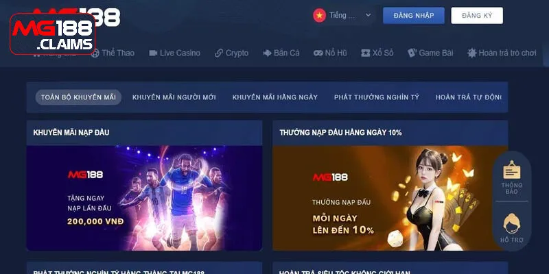đăng nhập MG188