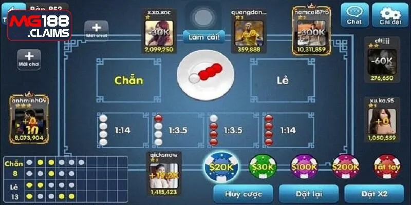 Luật chơi xóc đĩa online tại Mg188